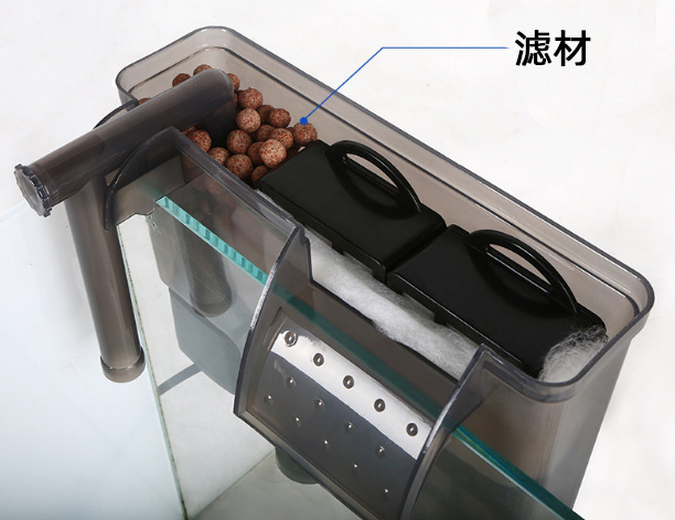 鱼缸瀑布过滤水族箱超静音壁强迫式挂式过滤器抽水循环泵过滤器