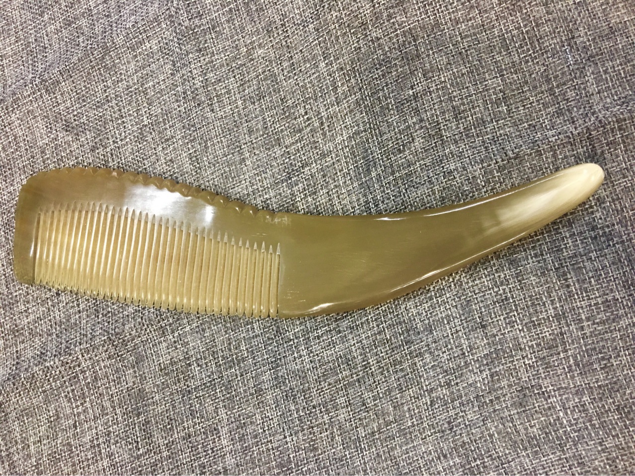 24～28 公分天然牛角梳非洲黄牛角梳做工好