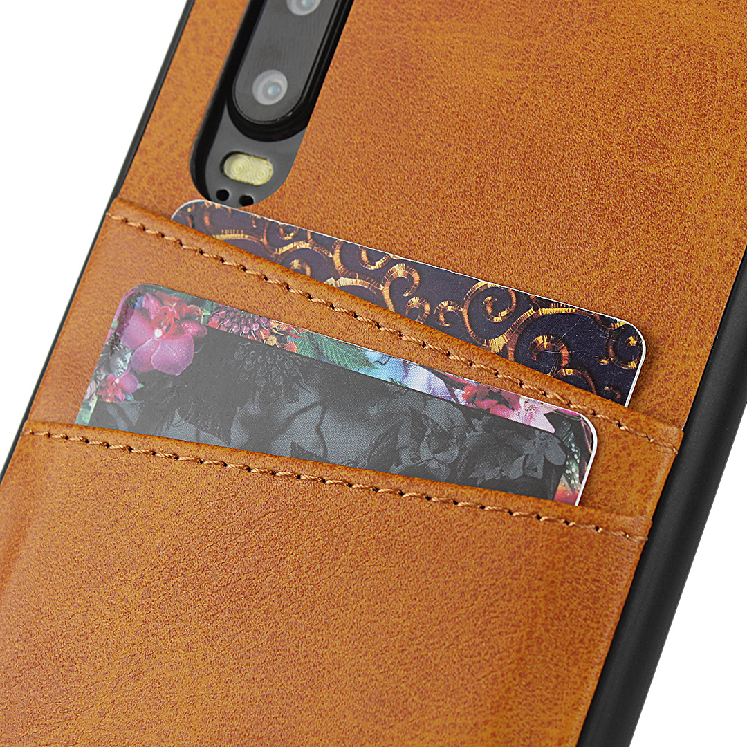 适用华为p30手机壳p30lite保护套新款p20pro小牛纹插卡皮套批发