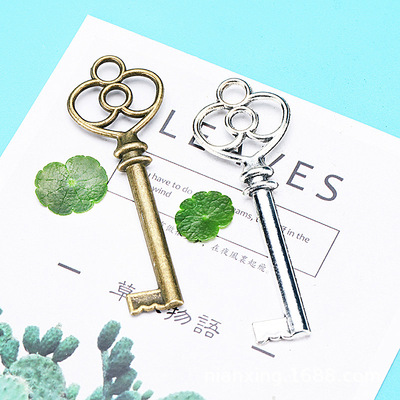 diy饰品配件 60*20mm 爆款 复古爱心钥匙 nianxing手工材料厂家