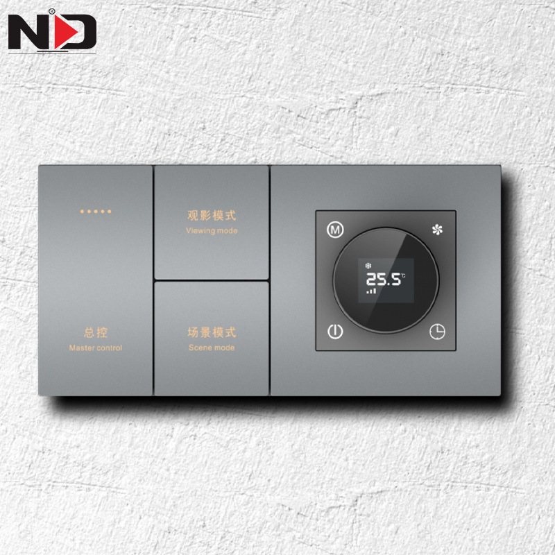 0成交0个定做香槟色面板弱电干接点智能开关 酒店强电485面板大板轻触