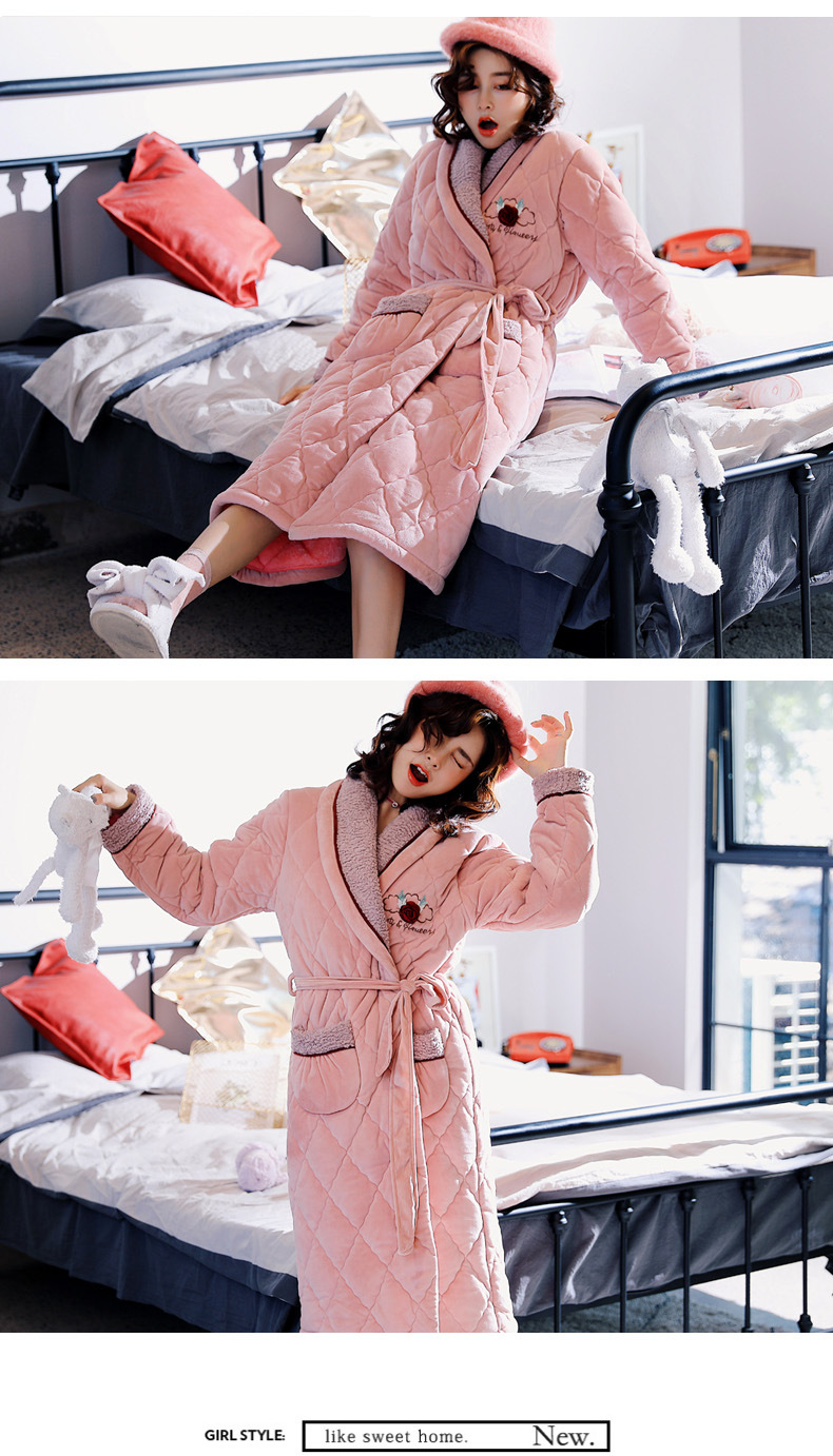 支持 是否支持代工 支持 货号 h03401[瓜粉色睡袍] 功能 保暖 款式