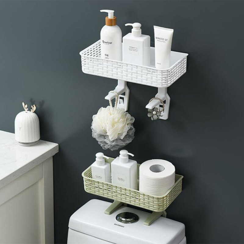 New Creative Multi-Functional Storage Rack Wall-Mounted Bathroom Toilet Sundries Storage Rack Hanging Suction Rack