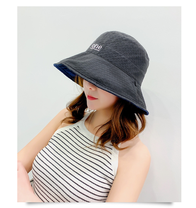 双面渔夫帽女夏天韩版日系文艺百搭盆帽双面戴春秋宽檐网红遮阳帽