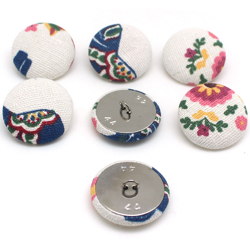 手缝铁底布包扣 专业供应包布绣刺经典图案手缝包布扣批发