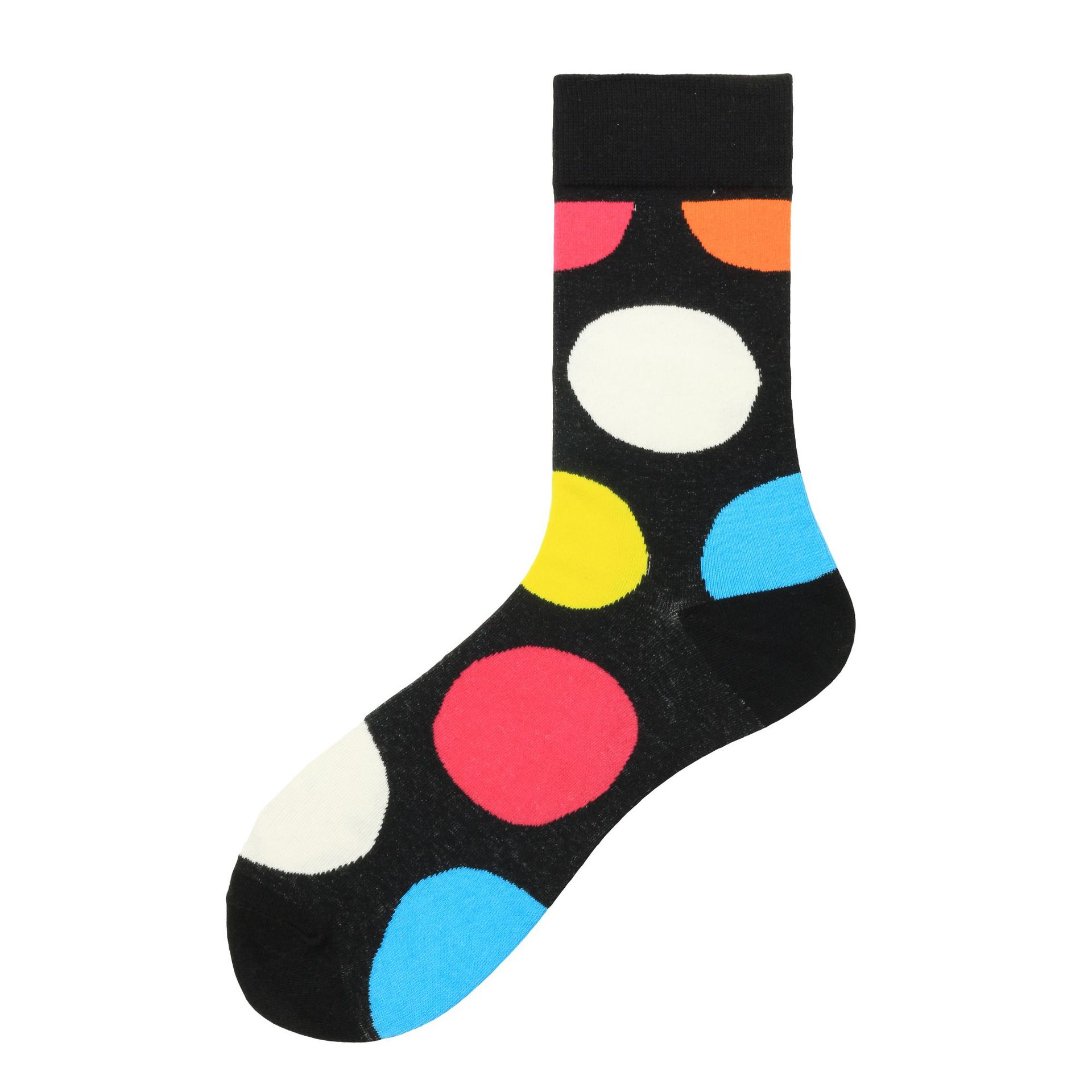 Cross-Border Color Large Version Dot Men's Trendy Socks Tube Socks Amazon Polka Dot Cotton Socks Wholesale European and American