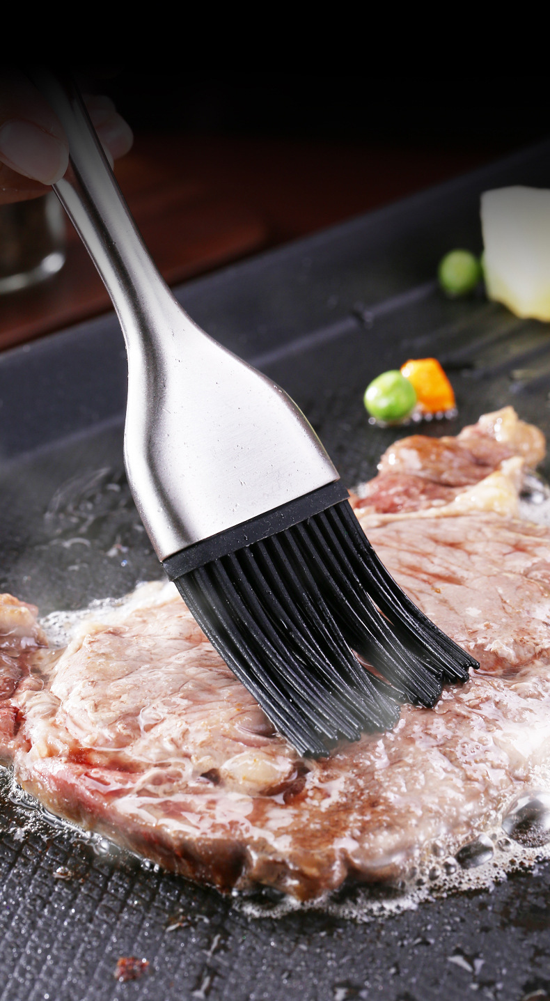 油刷烧烤刷 304不锈钢空心柄耐高温烘焙酱料刷硅胶毛刷厨房小工具