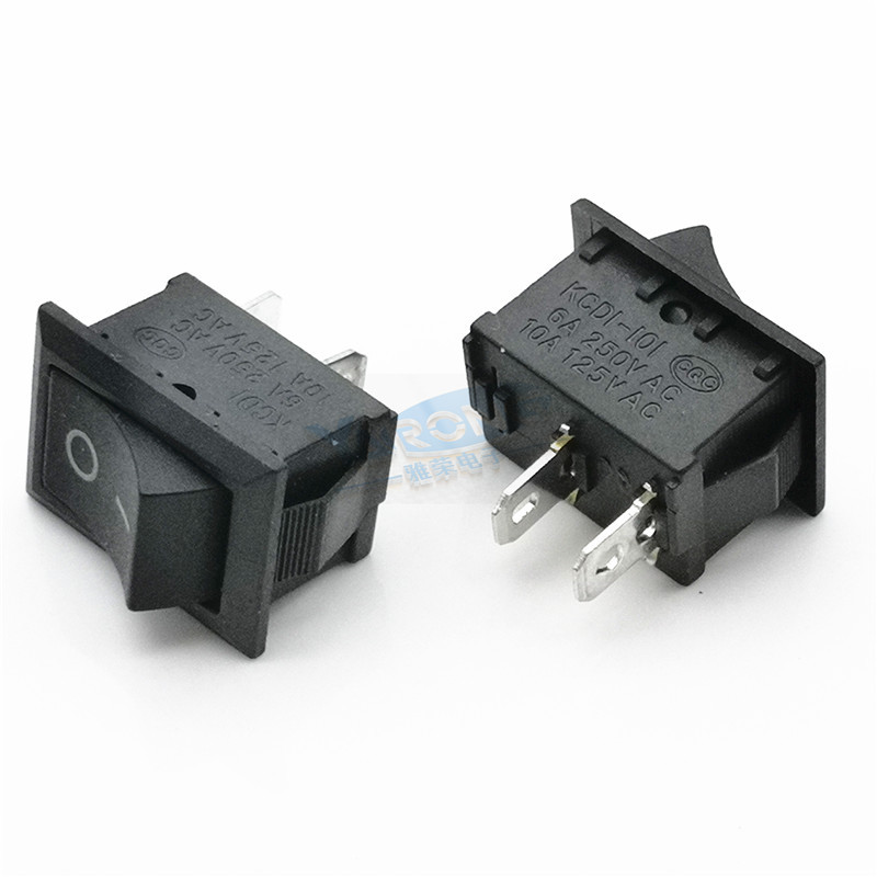 kcd1小型船形开关黑色两脚开关红色两档船型开关
