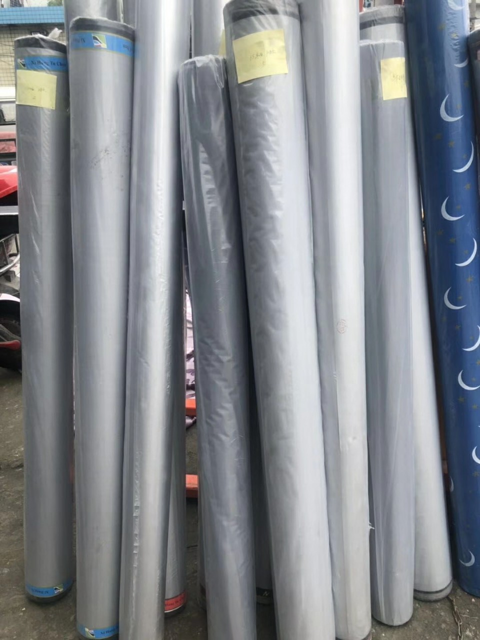 5米门幅厂家直销双面涂银遮光布灰色酒店工程布批发100%轻纺城