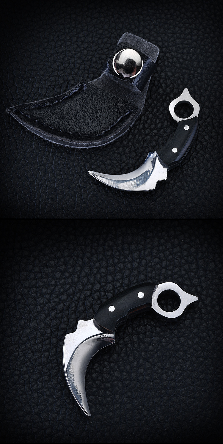 户外刀具爪子直刀防身小爪刀拆快递小刀迷你钥匙扣刀小直刀具