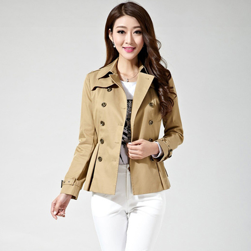 品牌折扣工厂尾货2023春秋冬季新款风衣女短款修身收腰小外套