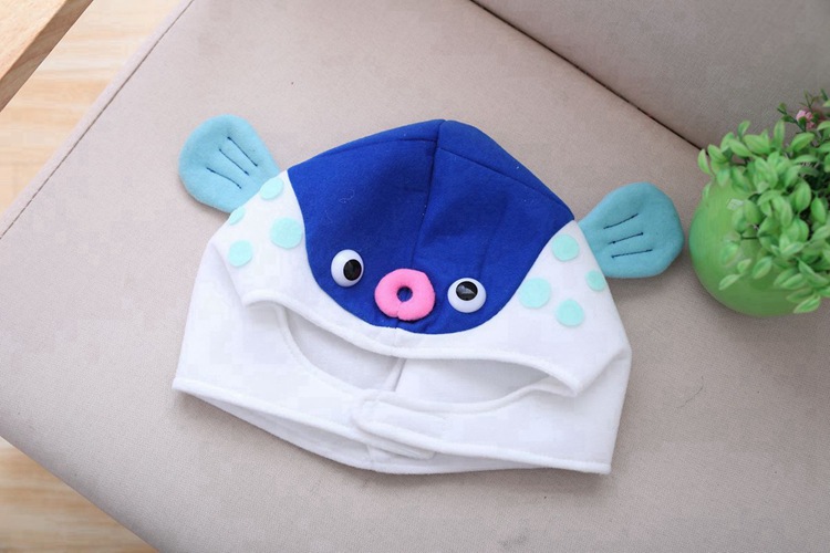 韩国少女心卡通河豚鱼头套帽子搞怪卖萌自拍道具拍摄头套写真道具