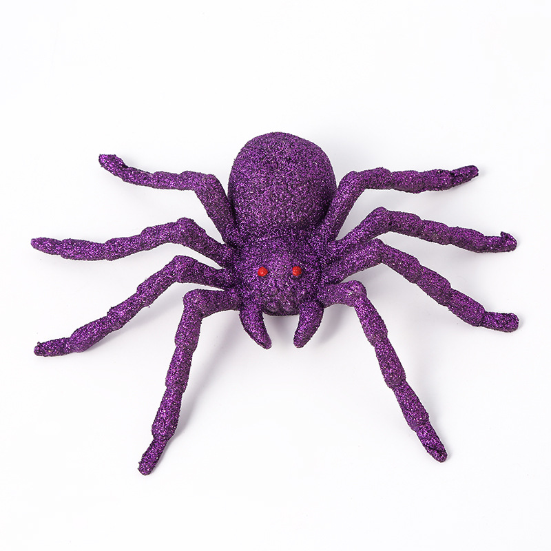 万圣节热卖整蛊整人玩具塑料仿真发光蜘蛛恐怖鬼屋场地布置道具