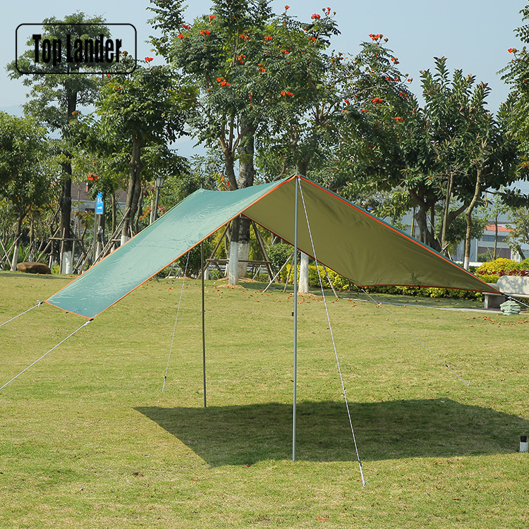 Outdoor Camping Supplies Shade Cloth Rainproof and Sun Protection Beach Silver Pastebrushing Canopy in Stock Wholesale Canopy