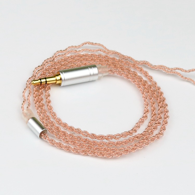 diy定制mmcx麻花铜镀银ie40pro4股mmcx耳机数码插针音频线