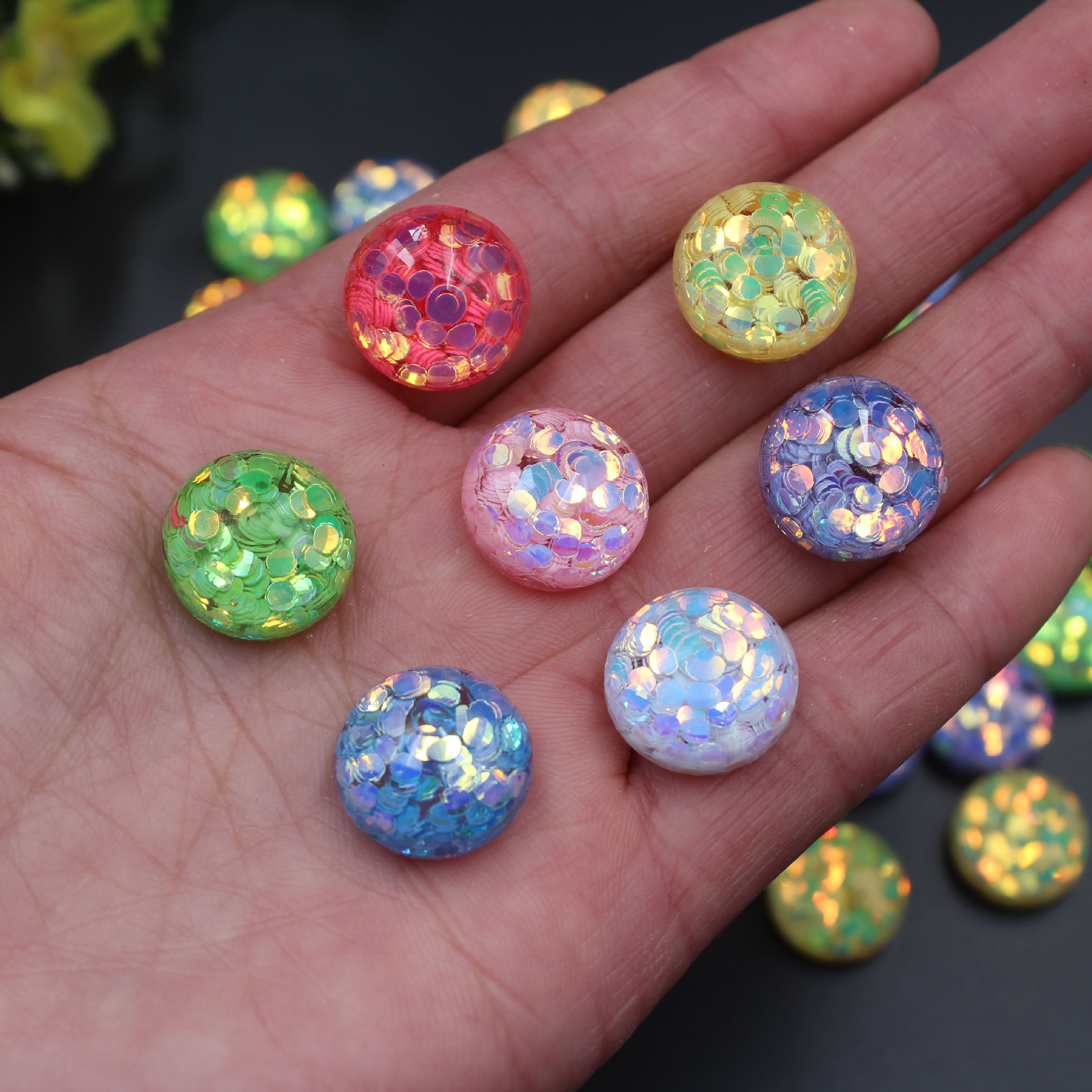 树脂圆形水钻水晶钻diy手机壳贴钻树脂发夹戒指配件手工饰品