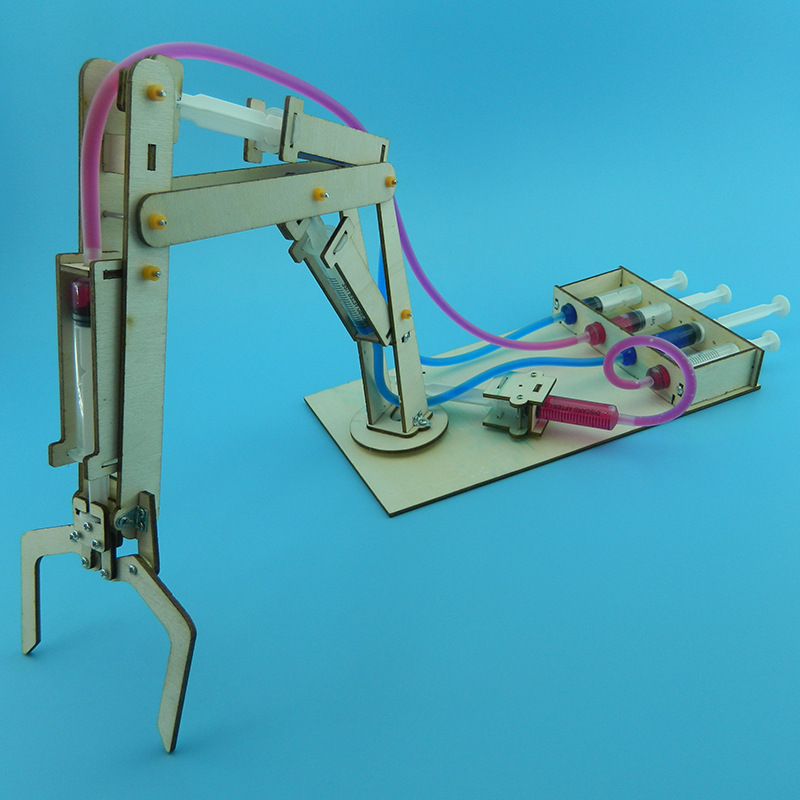液压机械手臂小制作diy小发明 学生手工制作材料针筒机械臂针筒机