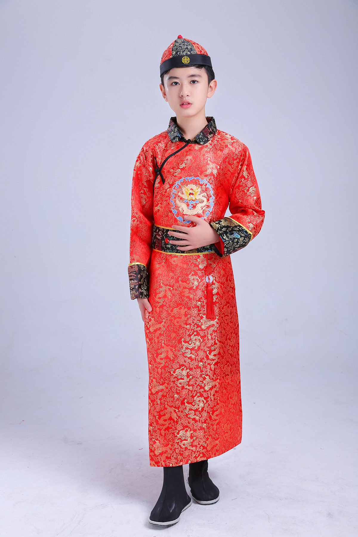儿童古装清朝贝勒服阿哥装男童满族服装公子少爷服民族风小孩子服