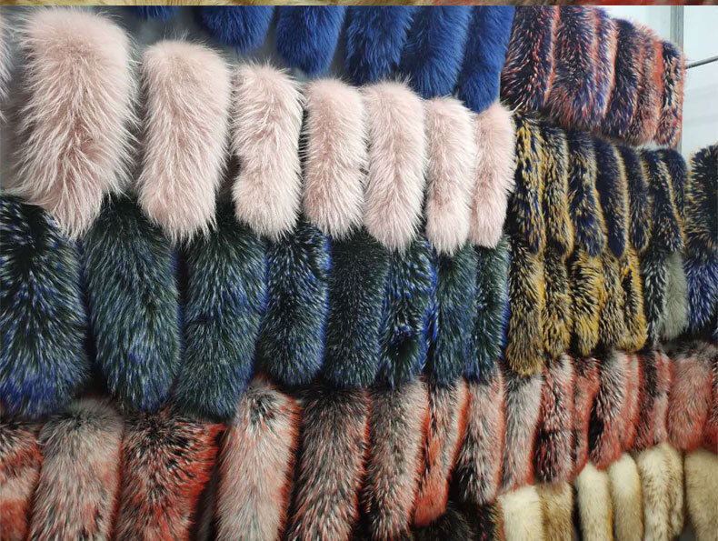 白貉子毛染色派克服毛领大衣毛毛领子真毛可染色支持打样定做尺寸