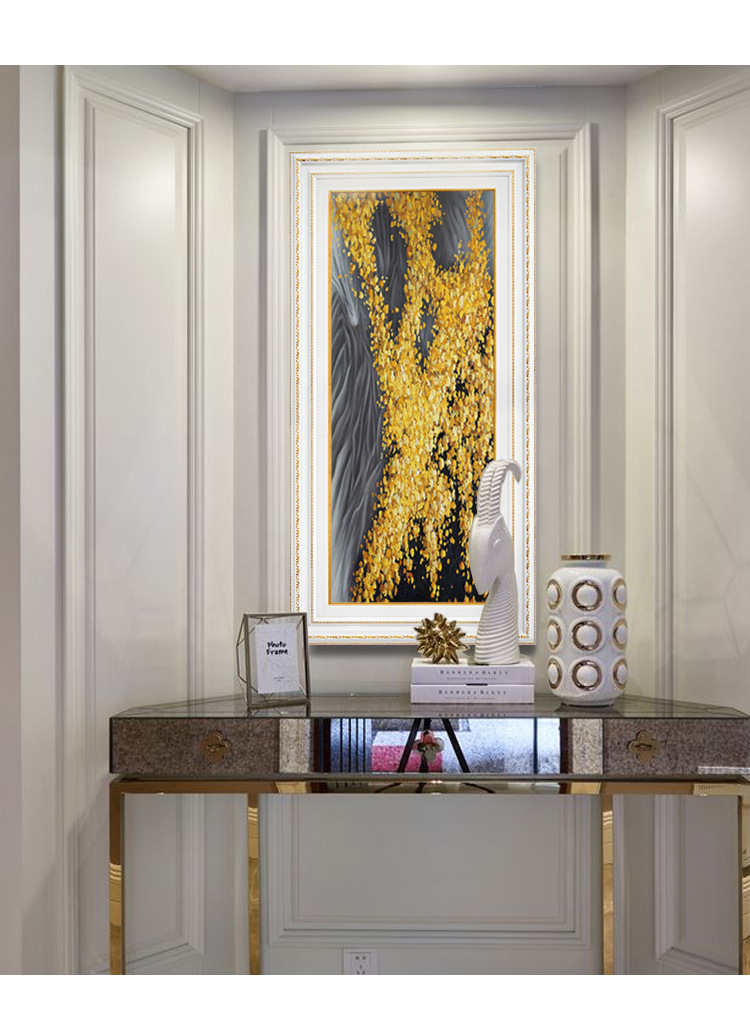 欧式装饰画入户玄关美式挂画 美式轻奢入门竖版走廊过道 壁画