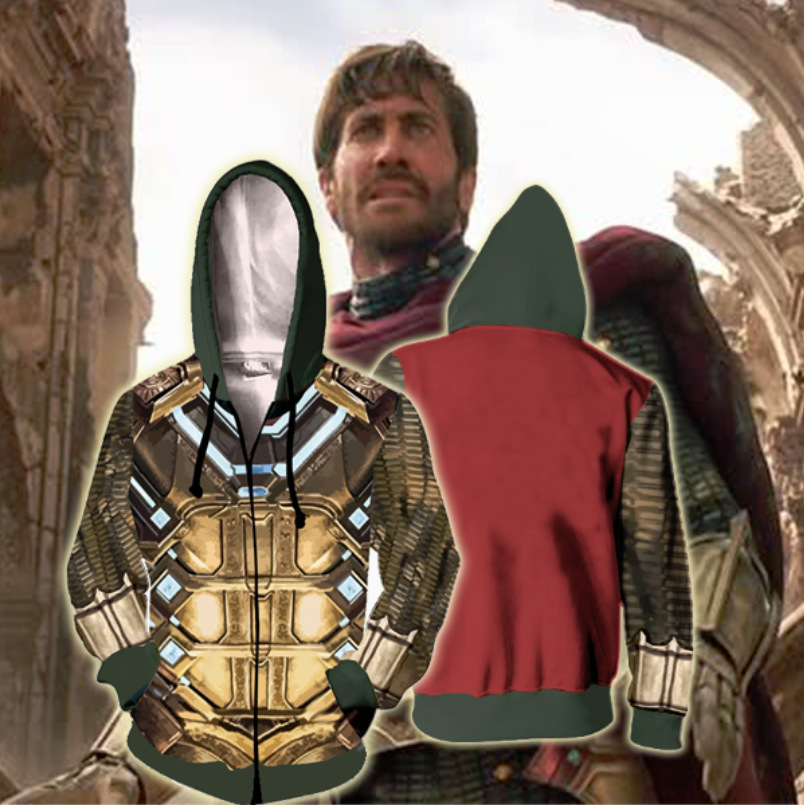 新款 蜘蛛侠英雄远征mysterio神秘客3d卫衣 cosplay动漫3d连帽衫