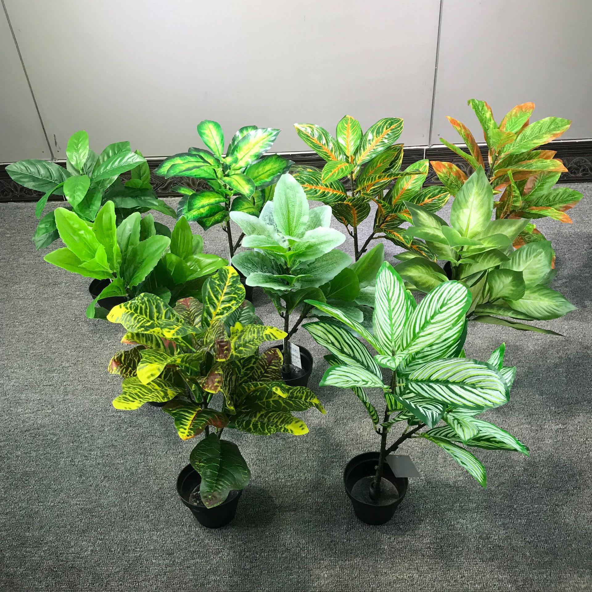 二叉小树变色木车前草万年青把束婚庆用品仿真植物墙绿植装饰假花