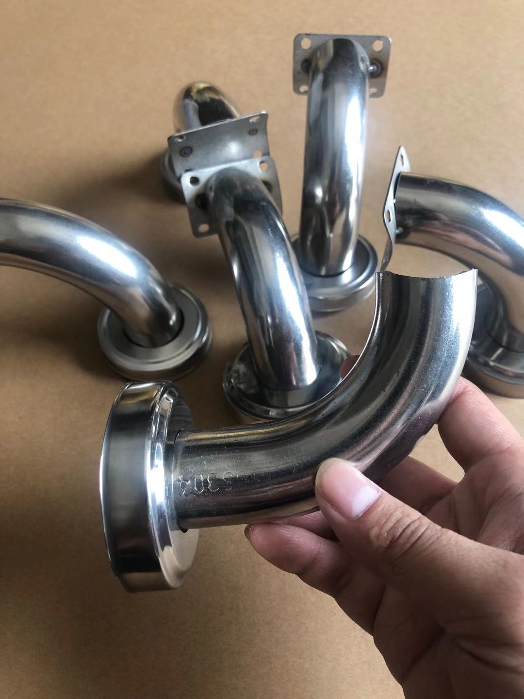 不锈钢空心墙托 走廊楼梯靠墙加厚扶手 可定制支架栏杆固定配件