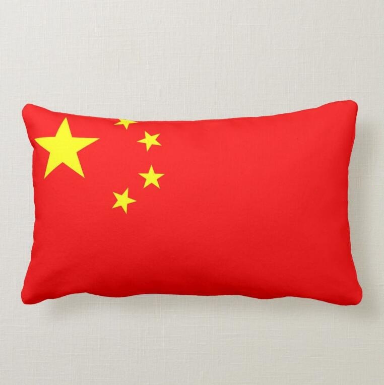 亚麻国旗图案沙发居家汽车长方形腰枕靠垫抱枕套布艺腰枕可定制