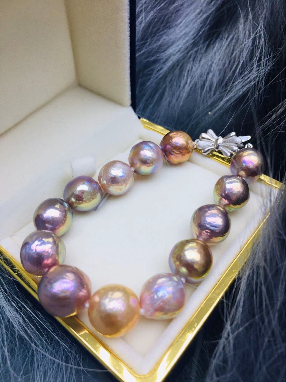 天然珍珠 巴洛克珍珠多彩珍珠手链