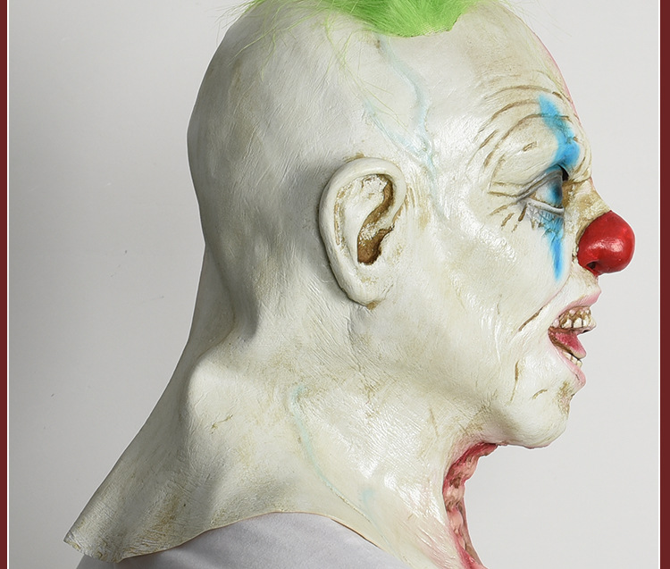 新款万圣节面具乳胶双面小丑头套 酒吧舞会装扮道具 人物恐怖套头