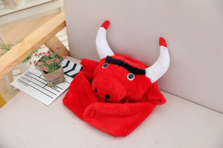 批发软妹 红色牛头套帽子 拍照道具写真道具影楼道具摄影道具