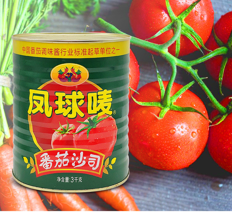 凤球唛 番茄沙司 调味酱3kg*6罐 一整箱披萨汉堡意面西餐搭配酸甜