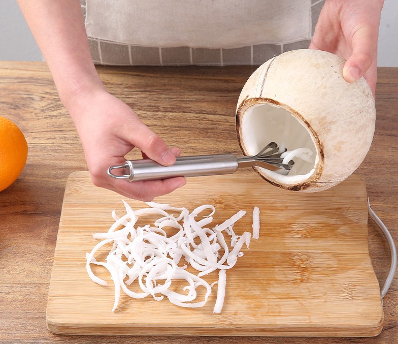 刨椰丝神器不锈钢五爪刮椰肉工具椰子取肉挖新鲜椰子瓤椰蓉刨丝刀