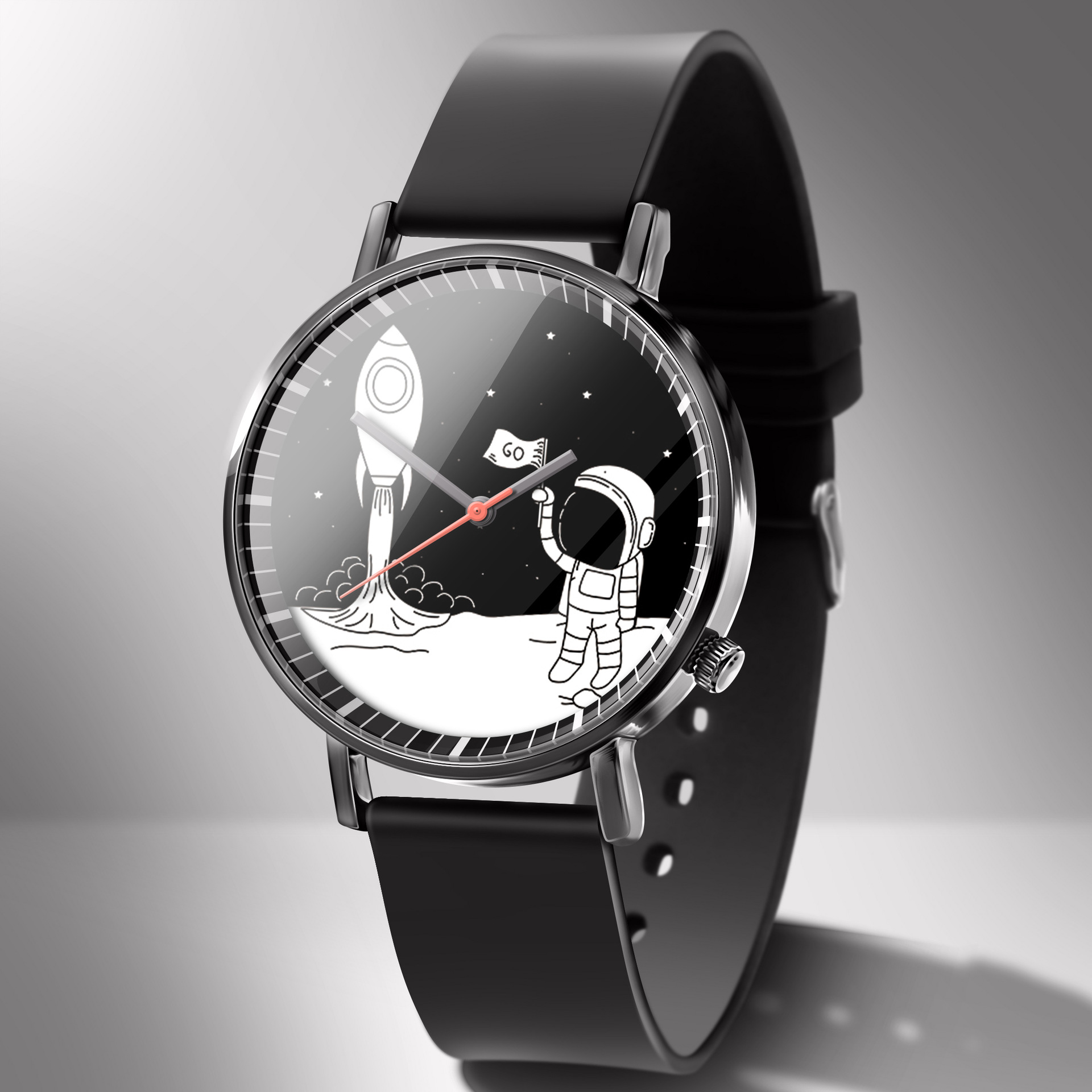 miss white 创意可爱宇航员系列手表学生时尚潮流男女手表腕表