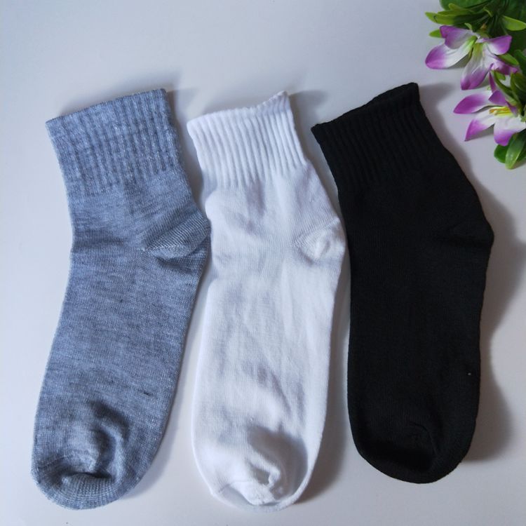 男士袜子 黑白灰运动袜男袜 秋袜 1元2元货源批发小