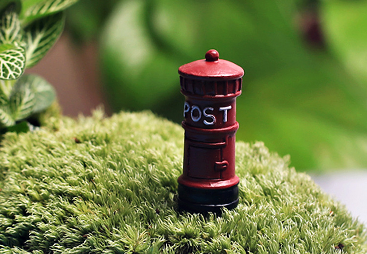 菁娇 迷你仿真小邮筒邮箱 苔藓微景观diy素材 欧洲复古工艺摆件