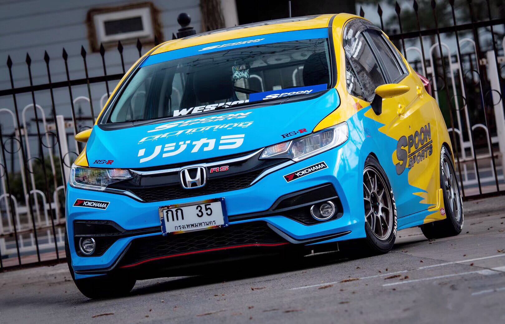 适用于14-18款新飞度gk5改装rs大包围飞度日版rs后杠后唇rs前杠