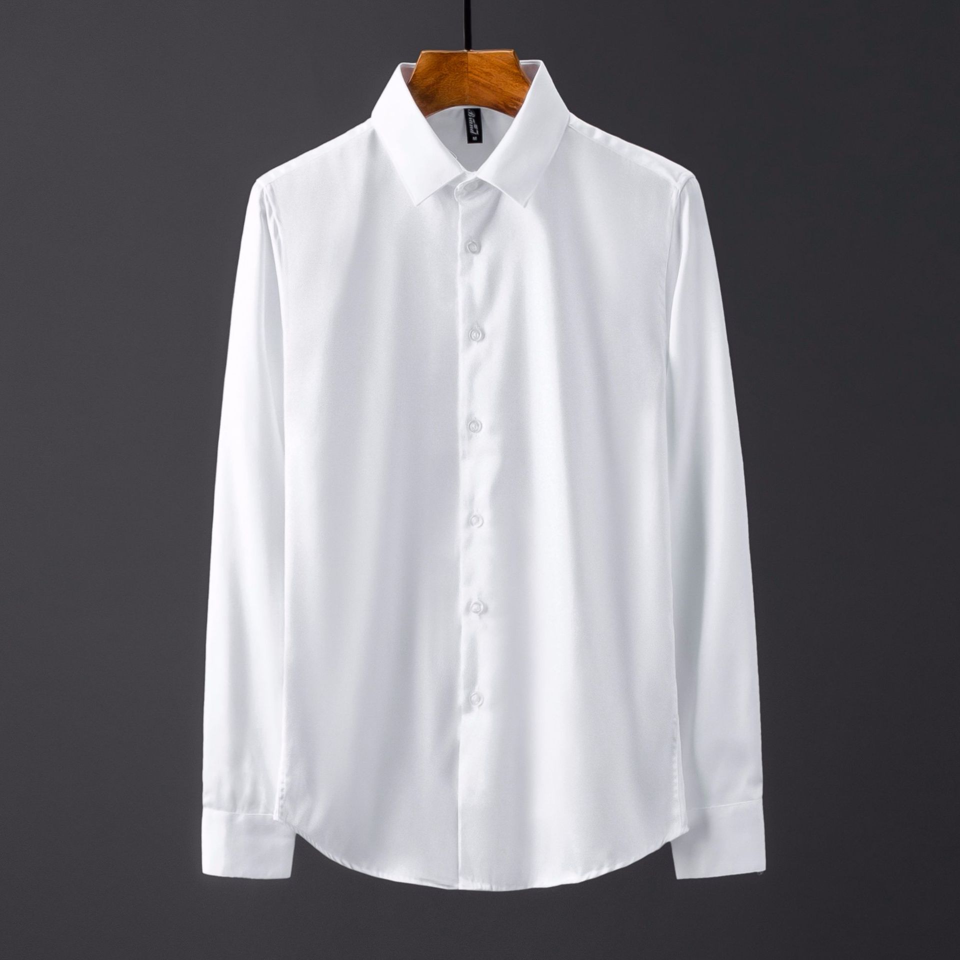 春秋季韩版潮流男士工正装商务休闲青年男装全棉白色正装长袖衬衫