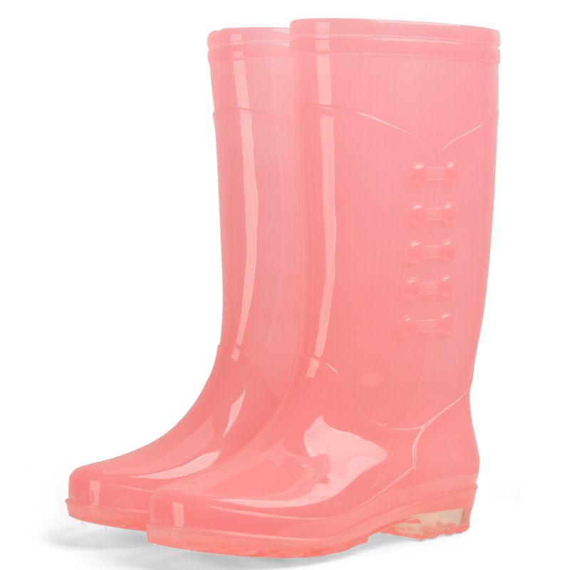 PVC High Rain Boots with Velvet Cotton Cover