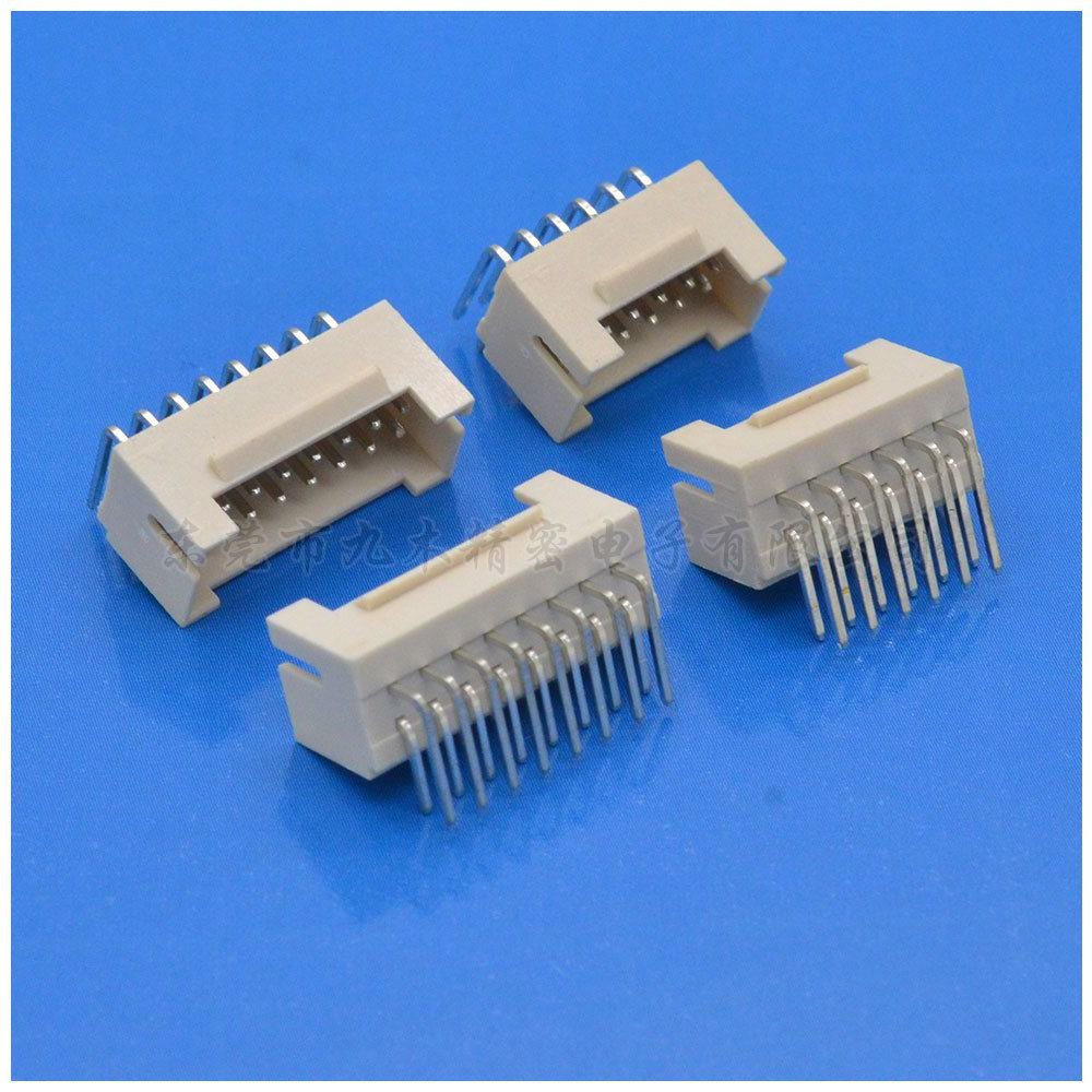 0间距双排带锁扣卧插针座