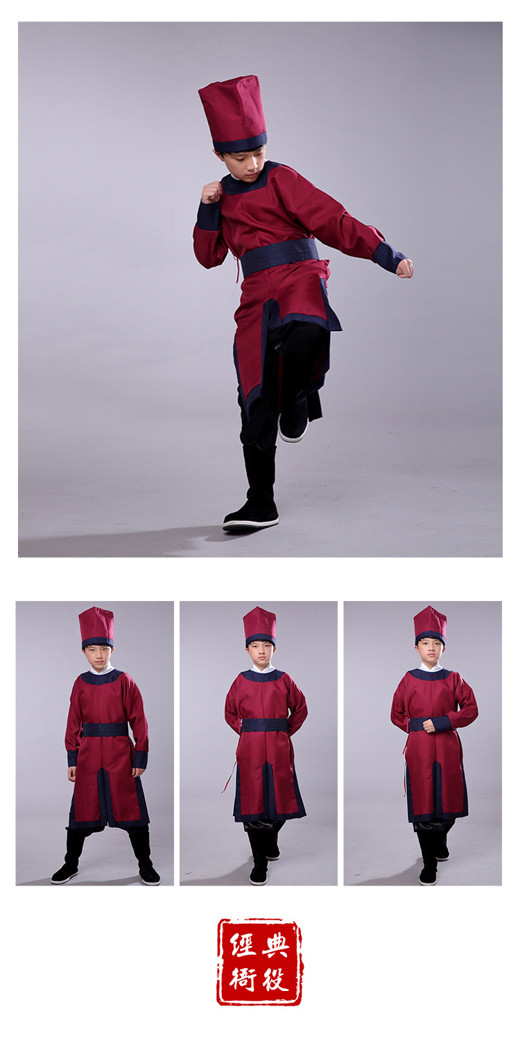 捕快儿童衙役服装2018官兵话剧演出服宋朝明朝古装戏服男轿夫侍卫