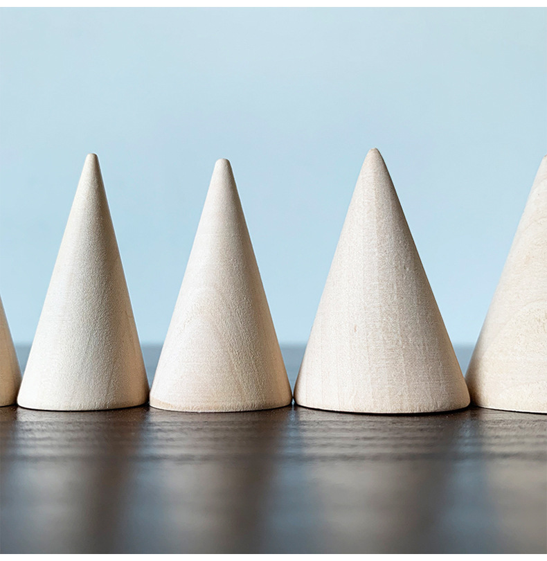 实木圆锥戒指架创意首饰架戒指展示架首饰收纳橱柜定制