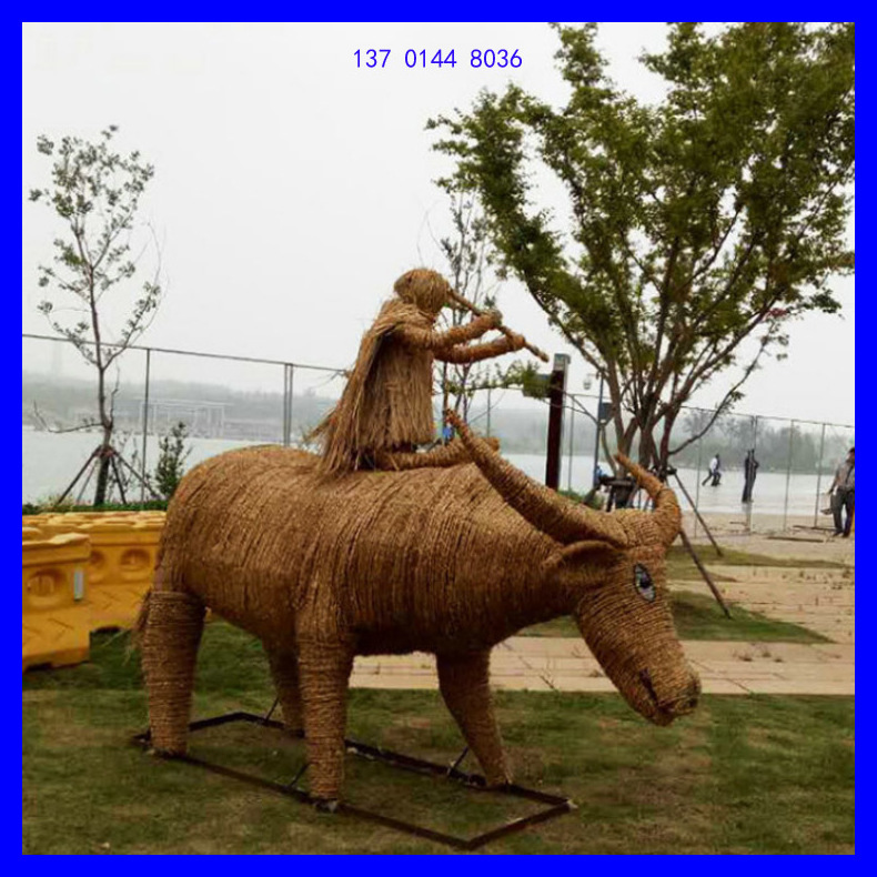 景观雕塑 室外组合农村丰收雕塑 室外园林草艺景观小品稻草摆件