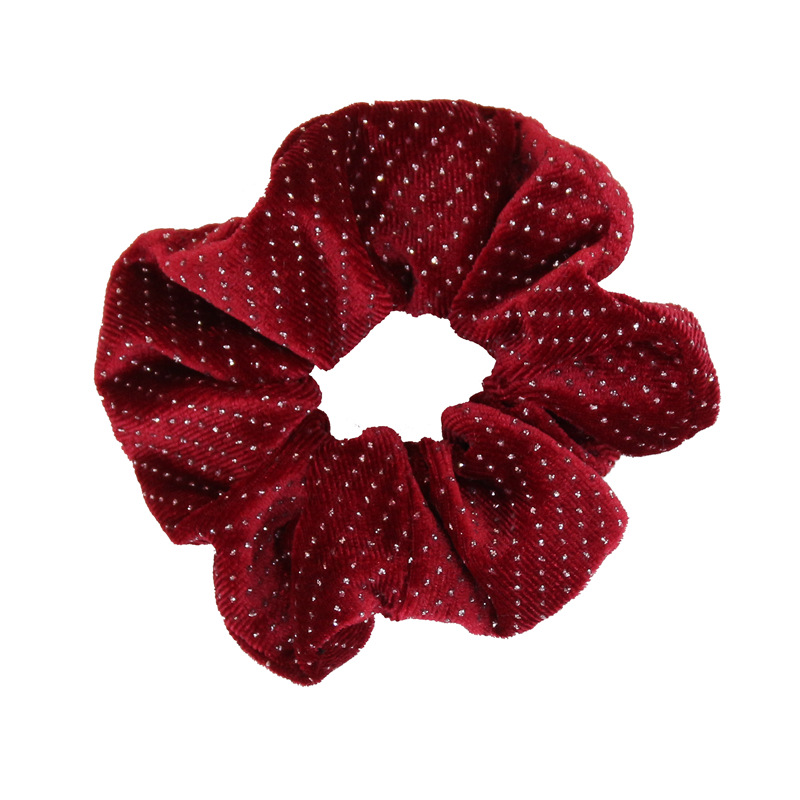 韩版ol印金韩国绒布艺女士纯色绒布发圈欧美跨境复古丸子头大肠圈