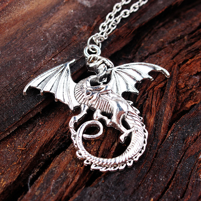 境外ebay爆款 欧美复古夸张西方恶龙颈链 朋克风欧美传说邪龙项链
