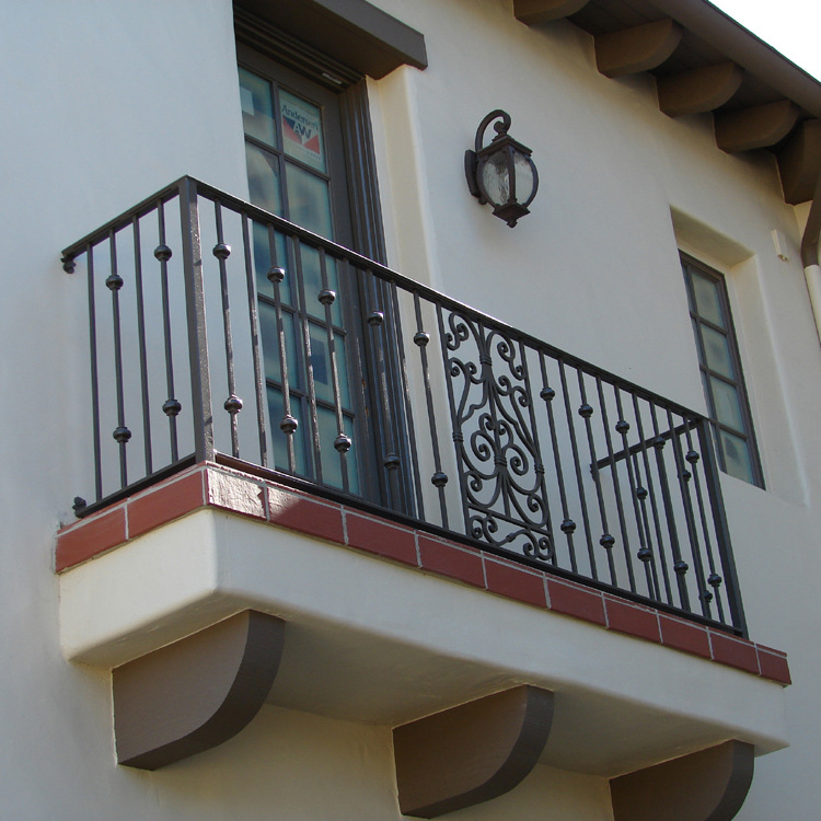 锻打方钢铁艺栏杆 别墅小区阳台穿珠鸟笼造型防护栏 佛山厂直销