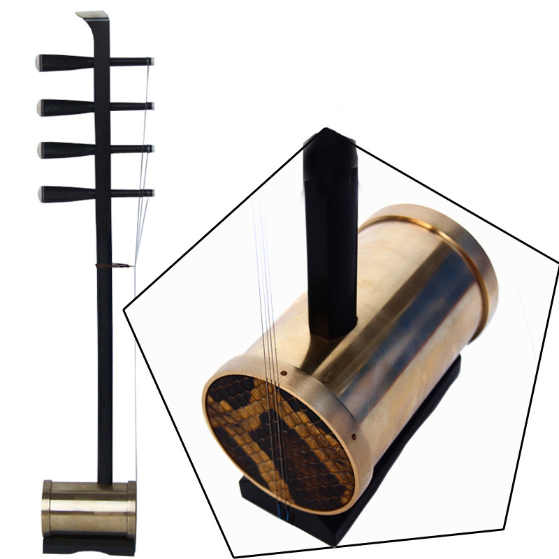 高音四胡 黑檀木铜筒高音四胡皮影戏二人台四胡乐器蒙古四胡 衡乐