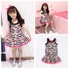 Japanese Kids EM Cartoon Little Bear Meng Department girl Vest skirt suit lovely Western style Female baby stripe suit Japanese Kids EM Cartoon Little Bear Meng Department girl Vest skirt suit lovely Western style Female baby stripe suit