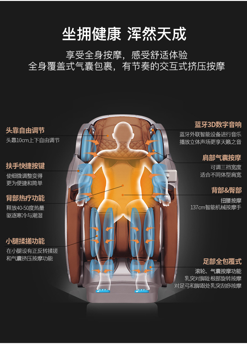 sl机械手新款电动按摩椅家用全身豪华按摩器老人自动多功能太空舱