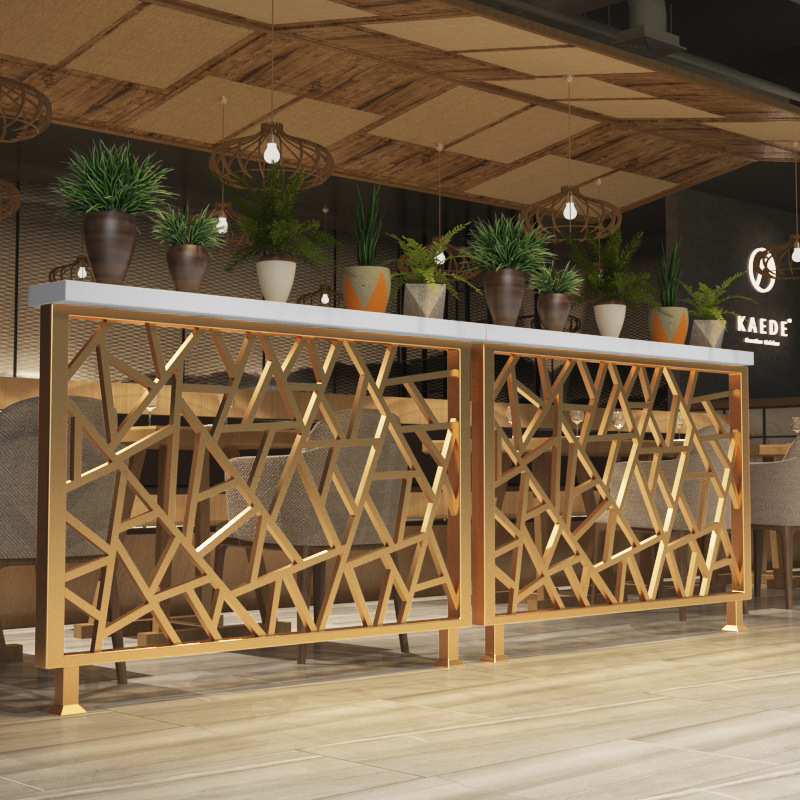 简约铁艺隔断屏风 主题餐厅酒吧装饰镂空屏风 奶茶店咖啡厅矮屏风